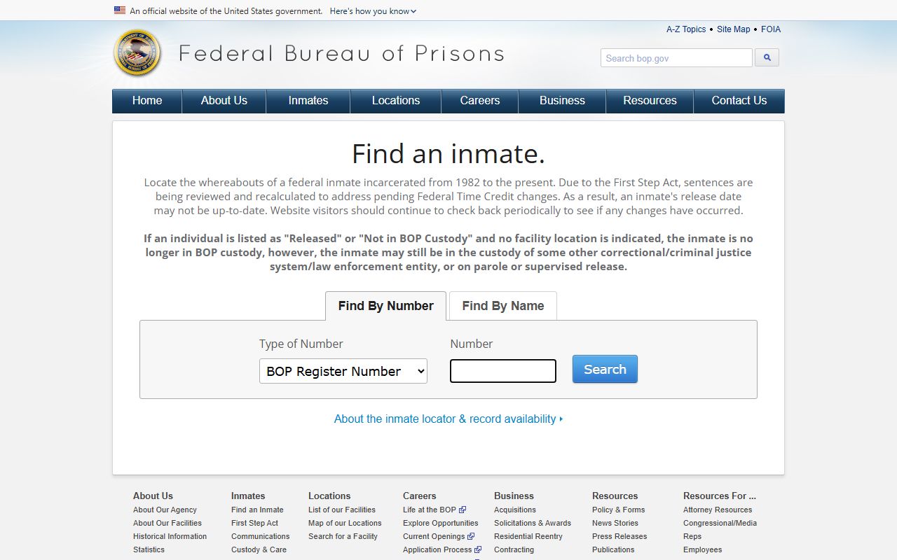 BOP inmate locator for FCI Ashland federal inmates