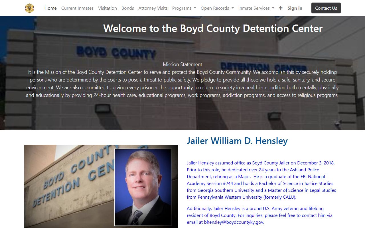 Boyd County Detention Center inmate population and jail home page